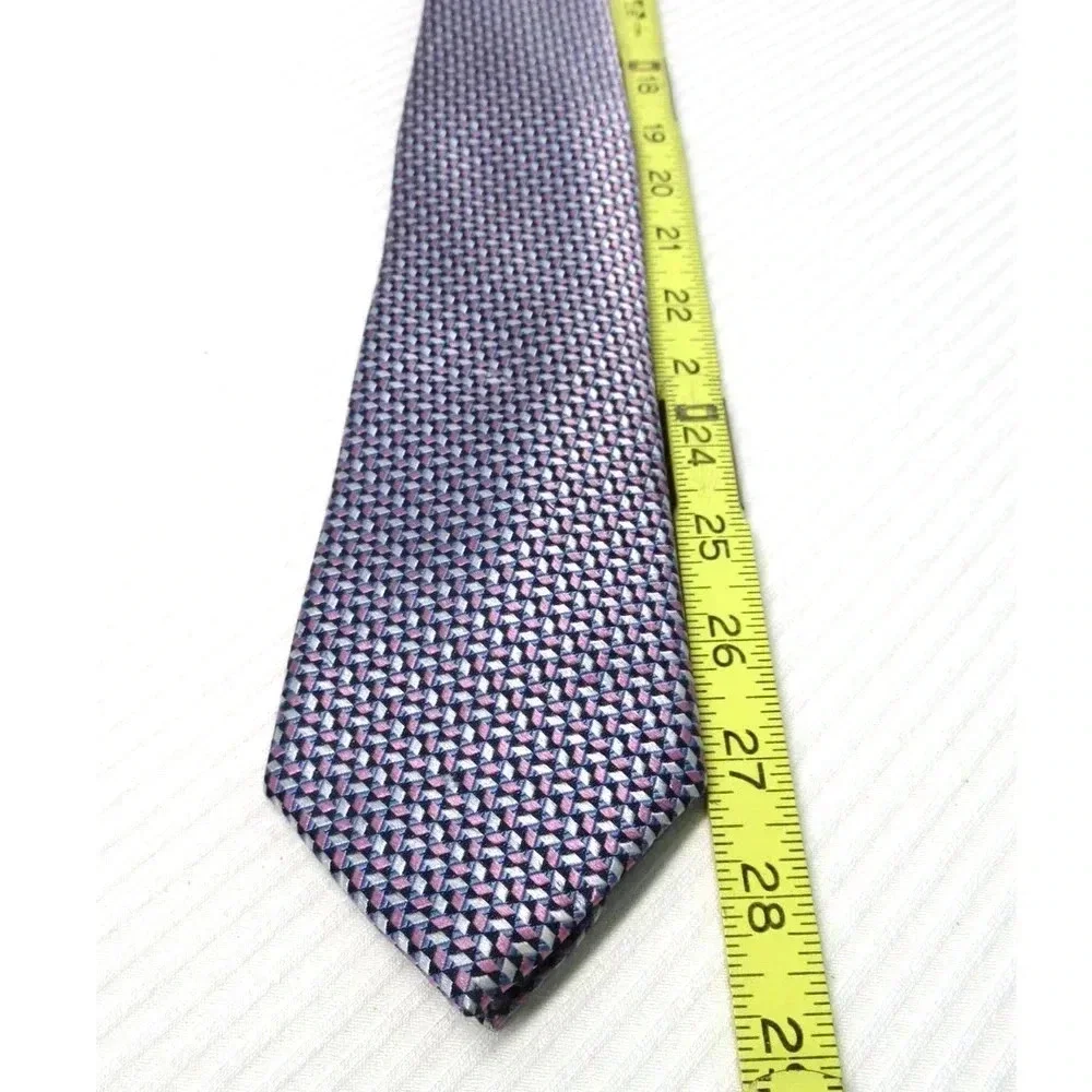 MICHAEL KORS Men's Silk Blend Necktie Designer 3D Blue Pink Black White Print